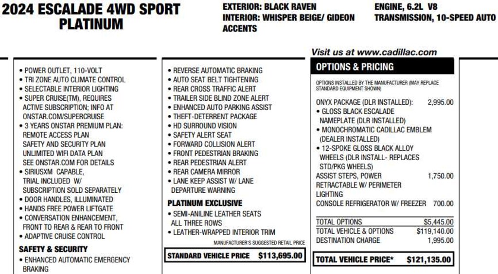 Used 2024 CADILLAC Escalade Sport Platinum SUV