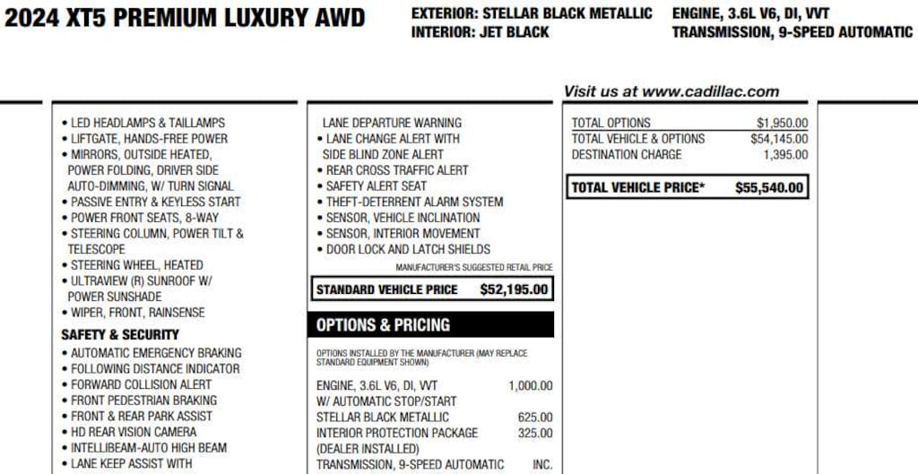 Used 2024 CADILLAC XT5 Premium Luxury SUV