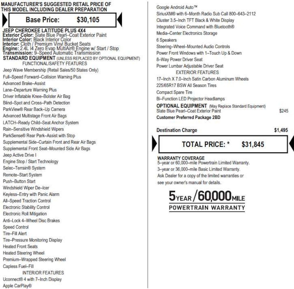 Used 2021 Jeep Cherokee Latitude Plus