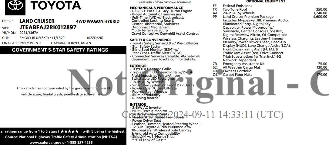 used 2024 Toyota Land Cruiser car, priced at $62,787