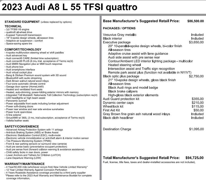 used 2023 Audi A8 car