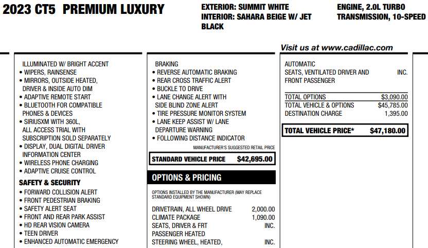 used 2023 Cadillac CT5 car, priced at $32,287