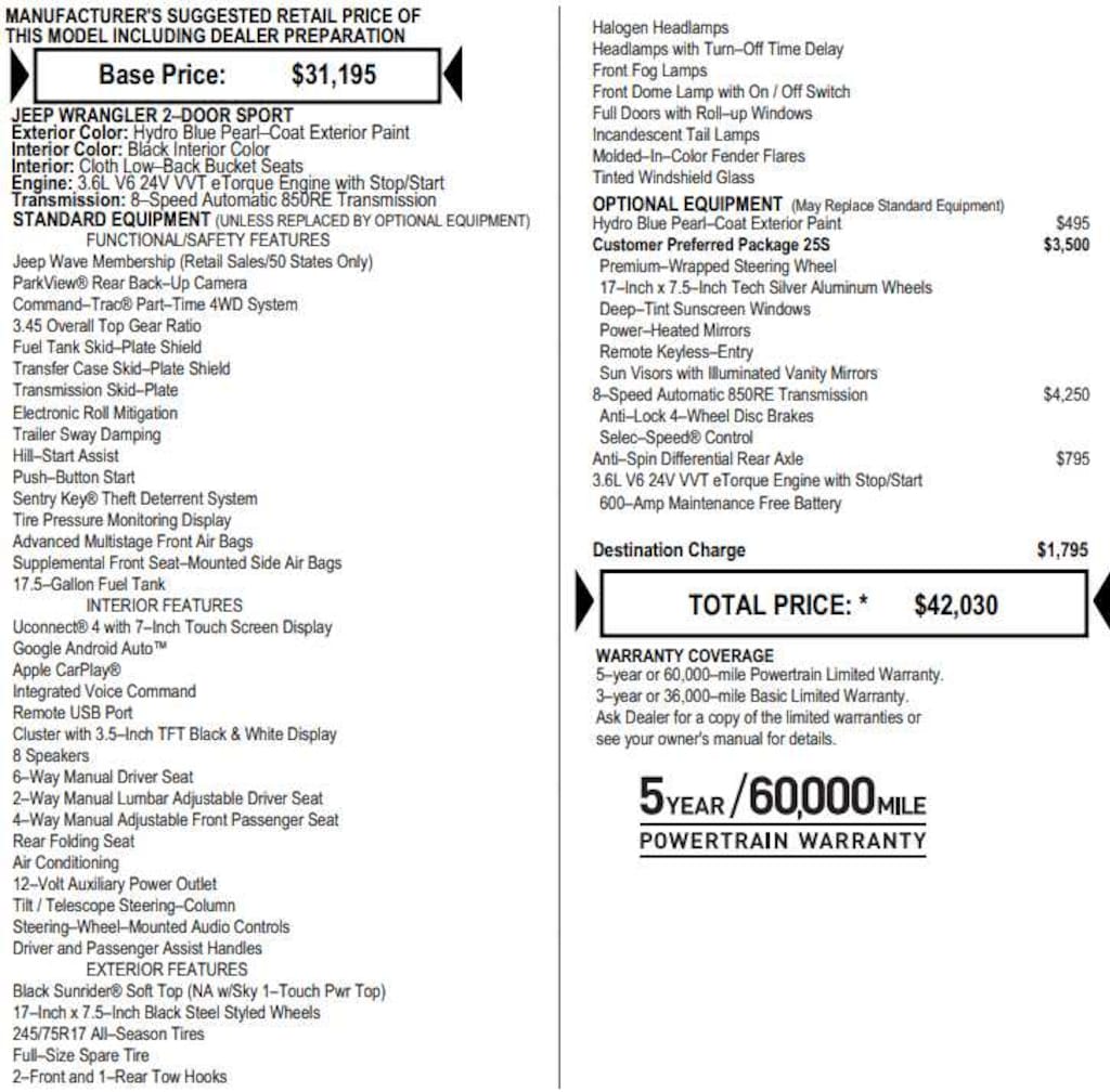 Used 2023 Jeep Wrangler Sport S