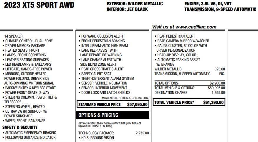 used 2023 Cadillac XT5 car