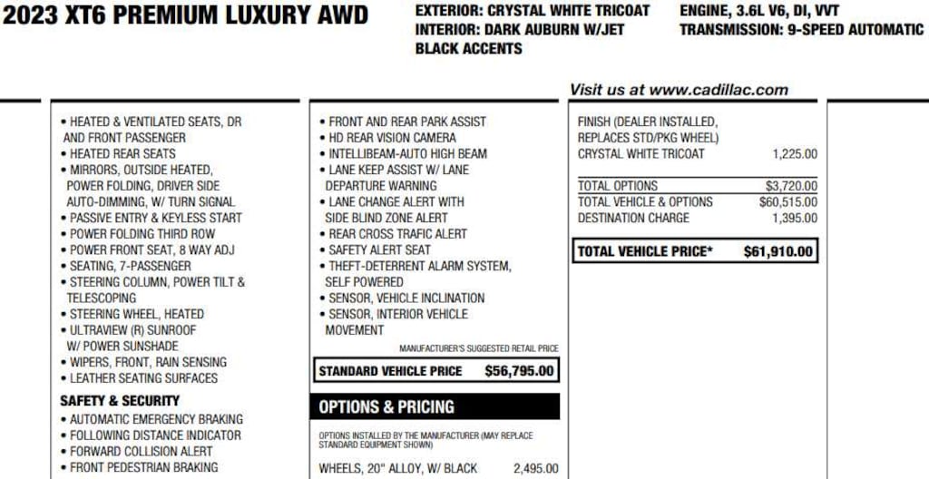 Certified 2023 CADILLAC XT6 Premium Luxury SUV