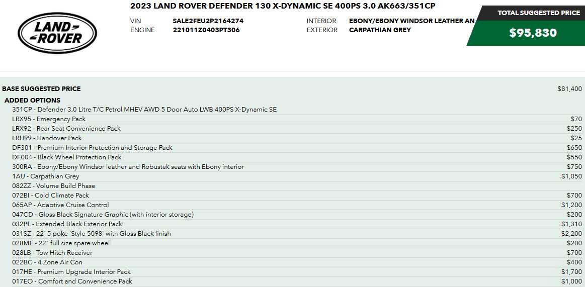 used 2023 Land Rover Defender car, priced at $44,987