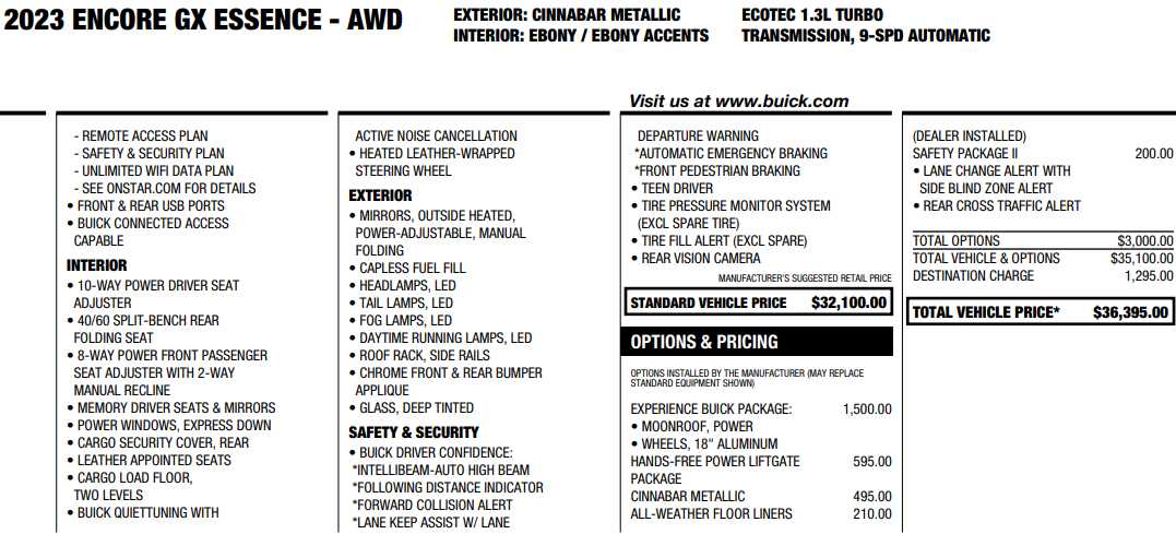 used 2023 Buick Encore GX car, priced at $24,387