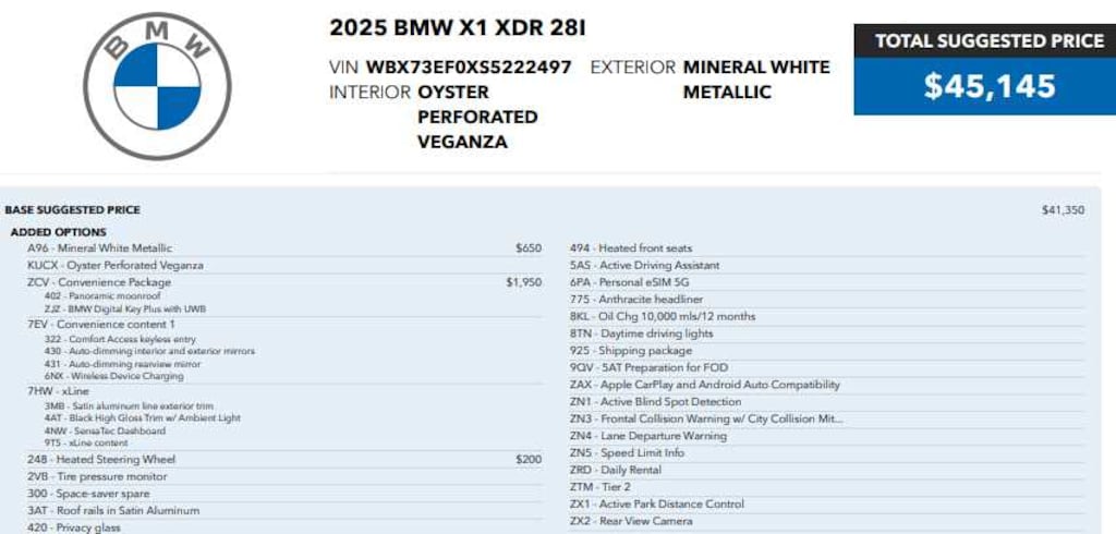 Used 2025 BMW X1 xDrive28i