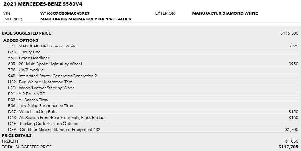 used 2021 Mercedes-Benz S-Class car, priced at $57,987