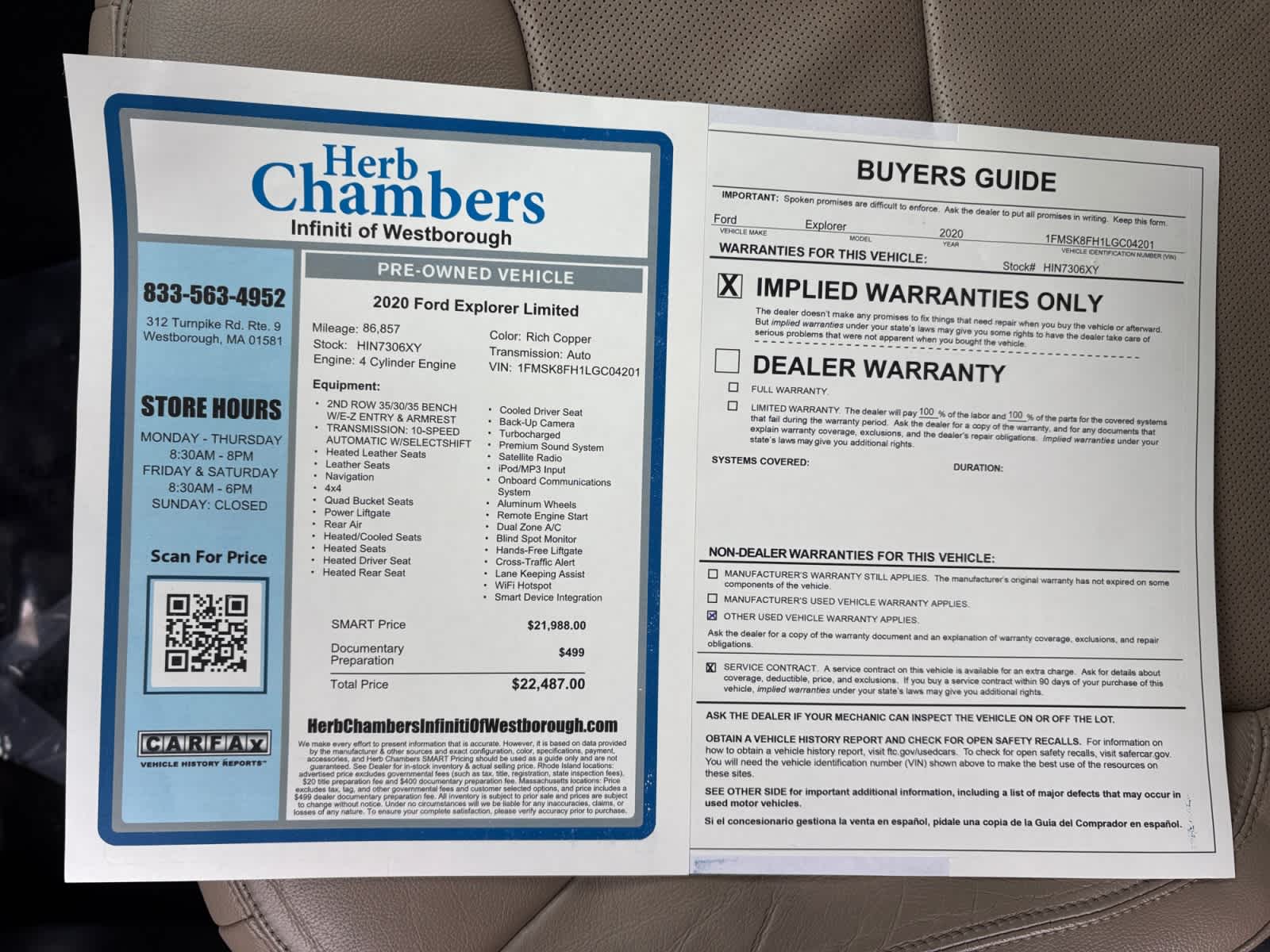 used 2020 Ford Explorer car, priced at $21,497