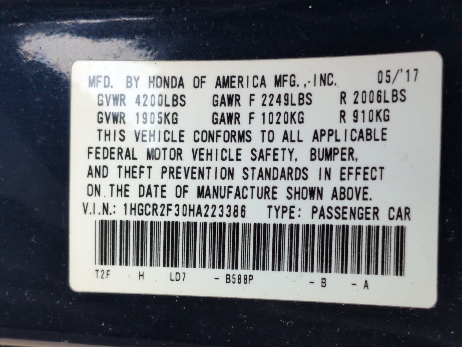 used 2017 Honda Accord car, priced at $14,497