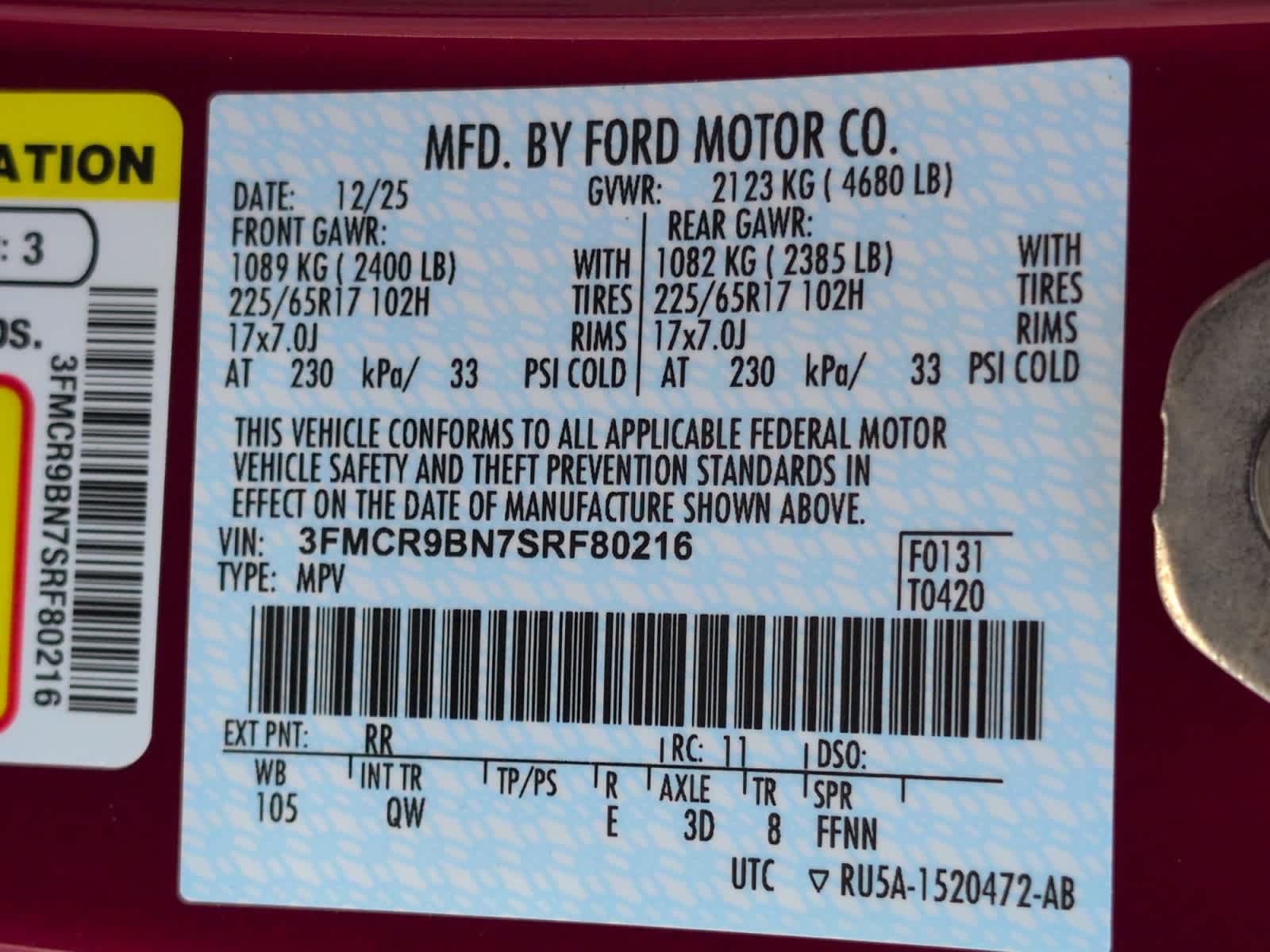 new 2025 Ford Bronco Sport car, priced at $36,138