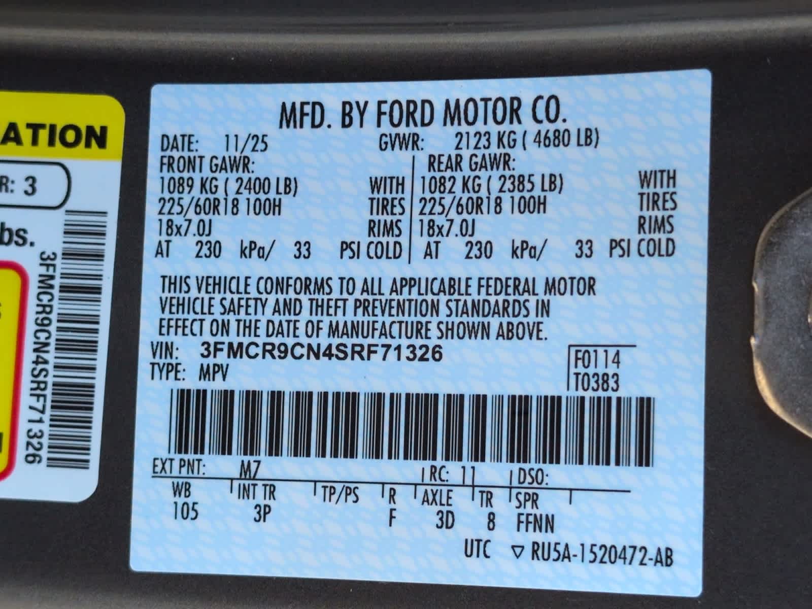 new 2025 Ford Bronco Sport car, priced at $40,559