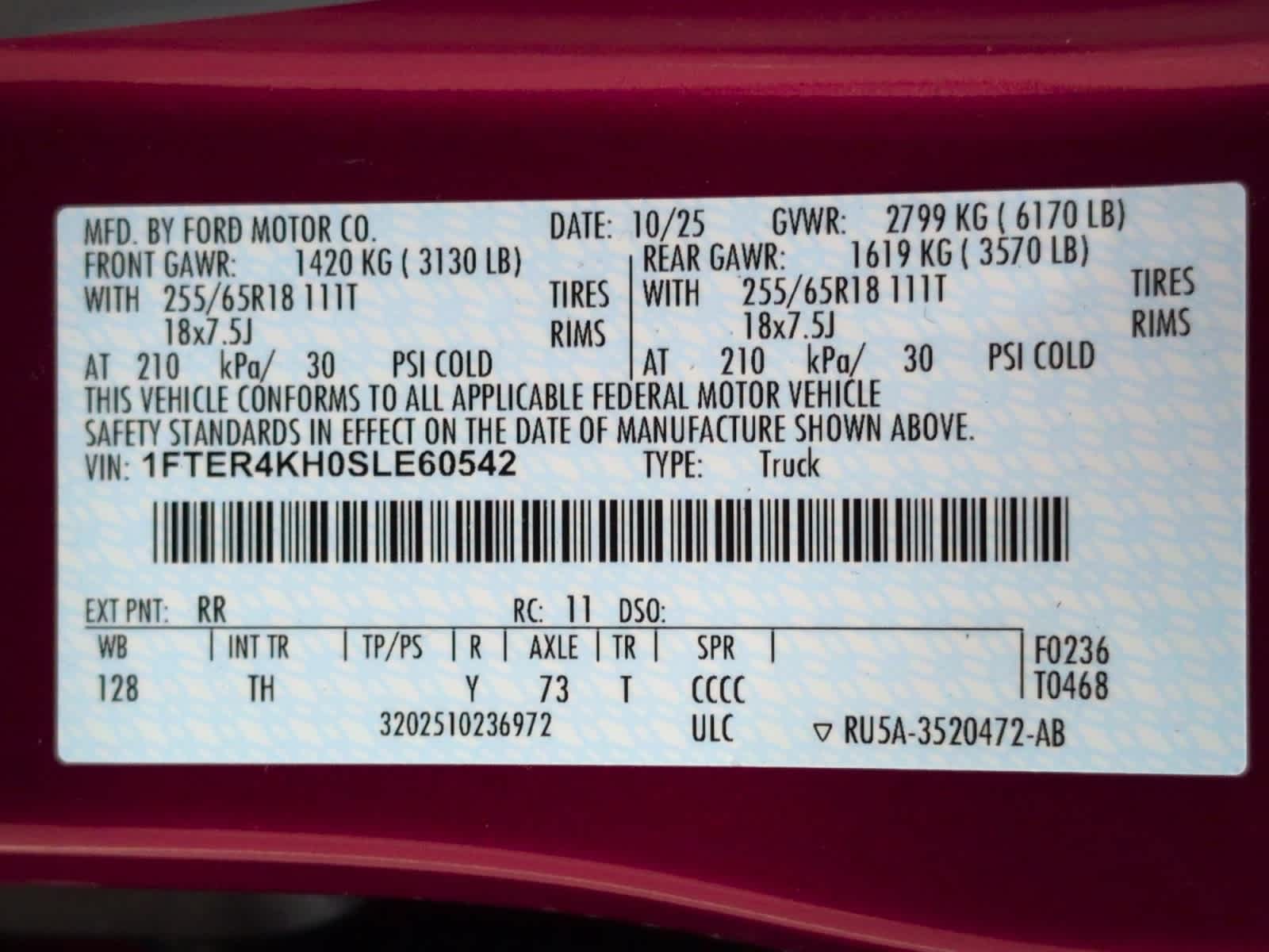 new 2025 Ford Ranger car, priced at $51,650