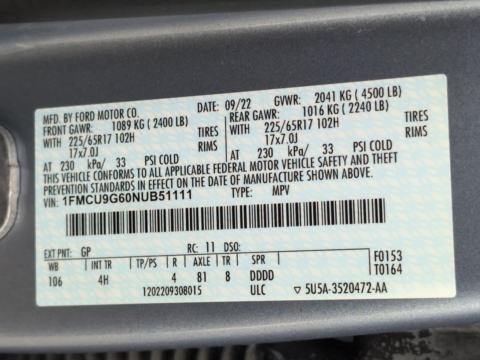 used 2022 Ford Escape car, priced at $20,497