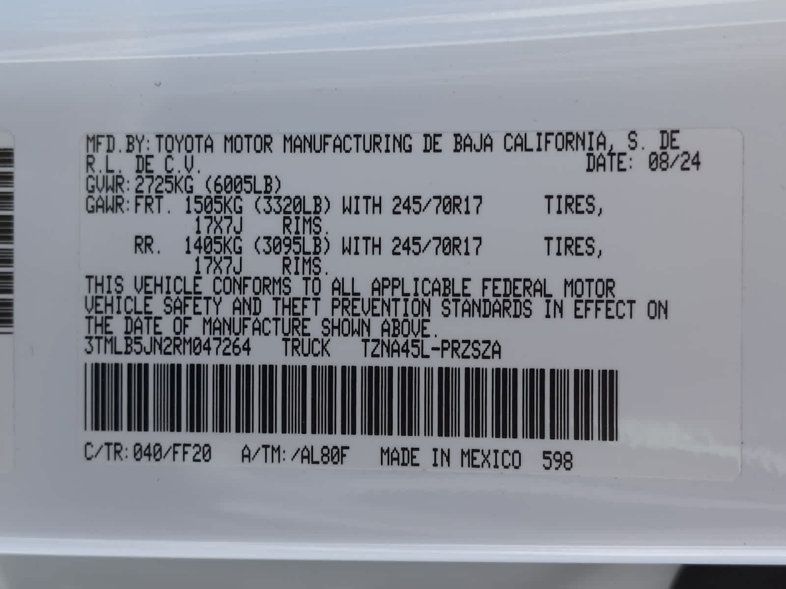 used 2024 Toyota Tacoma car, priced at $35,497