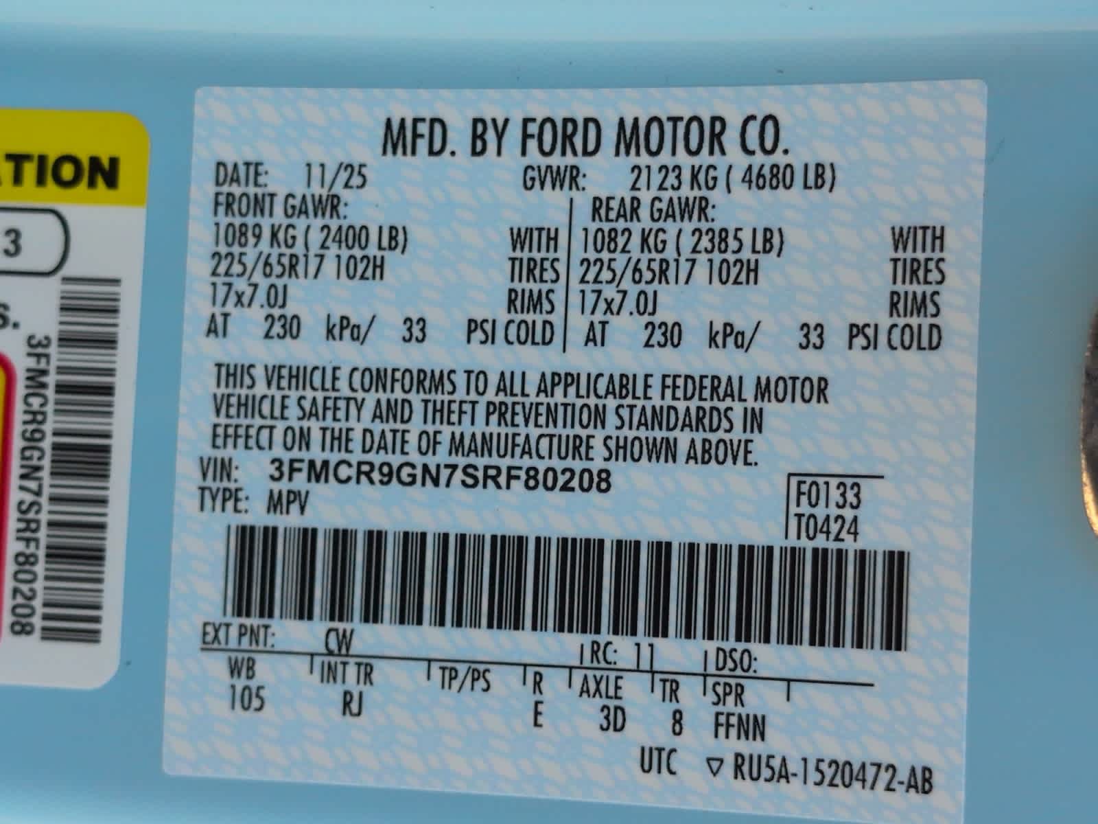 new 2025 Ford Bronco Sport car, priced at $38,850