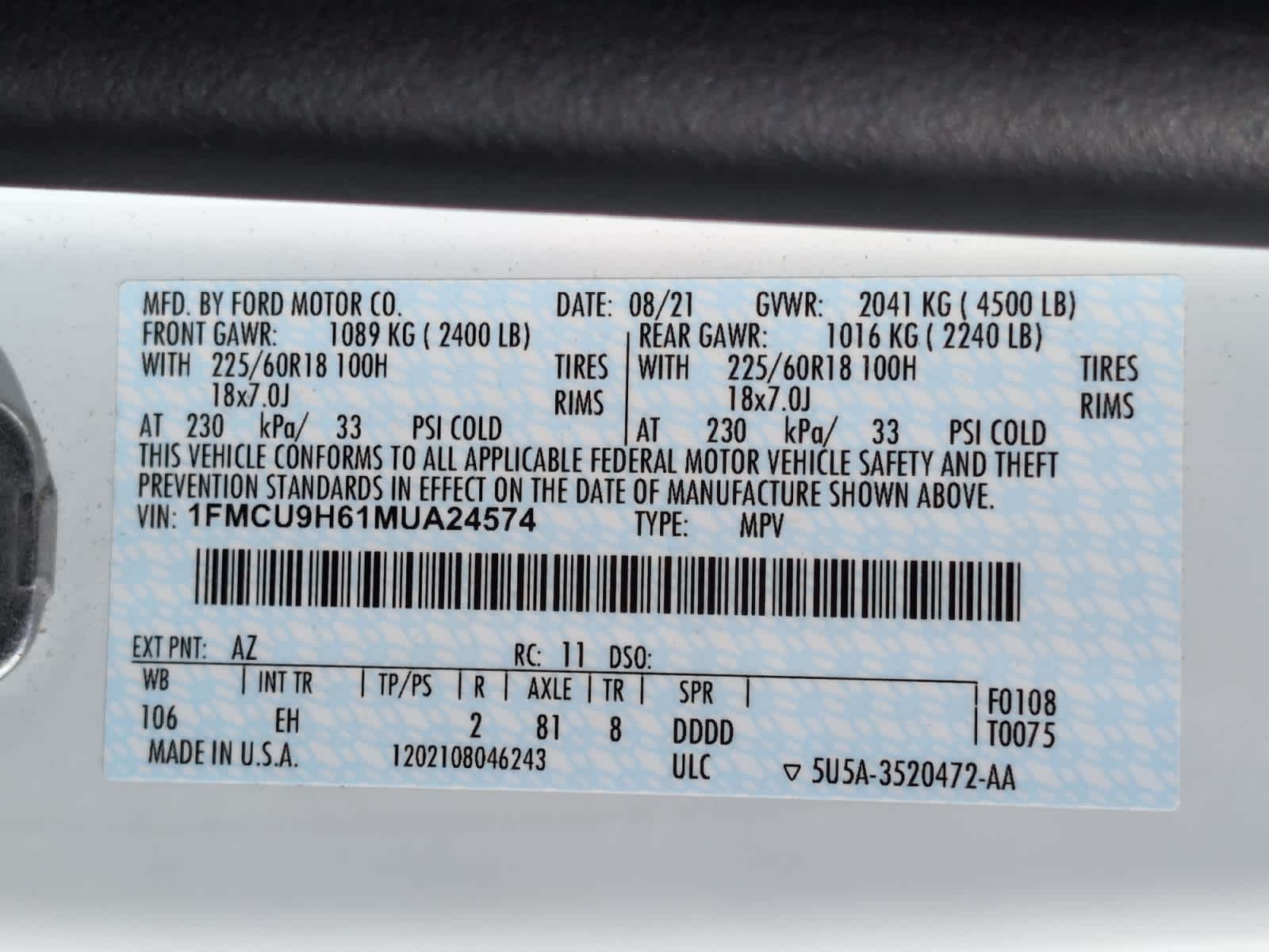 used 2021 Ford Escape car, priced at $18,497