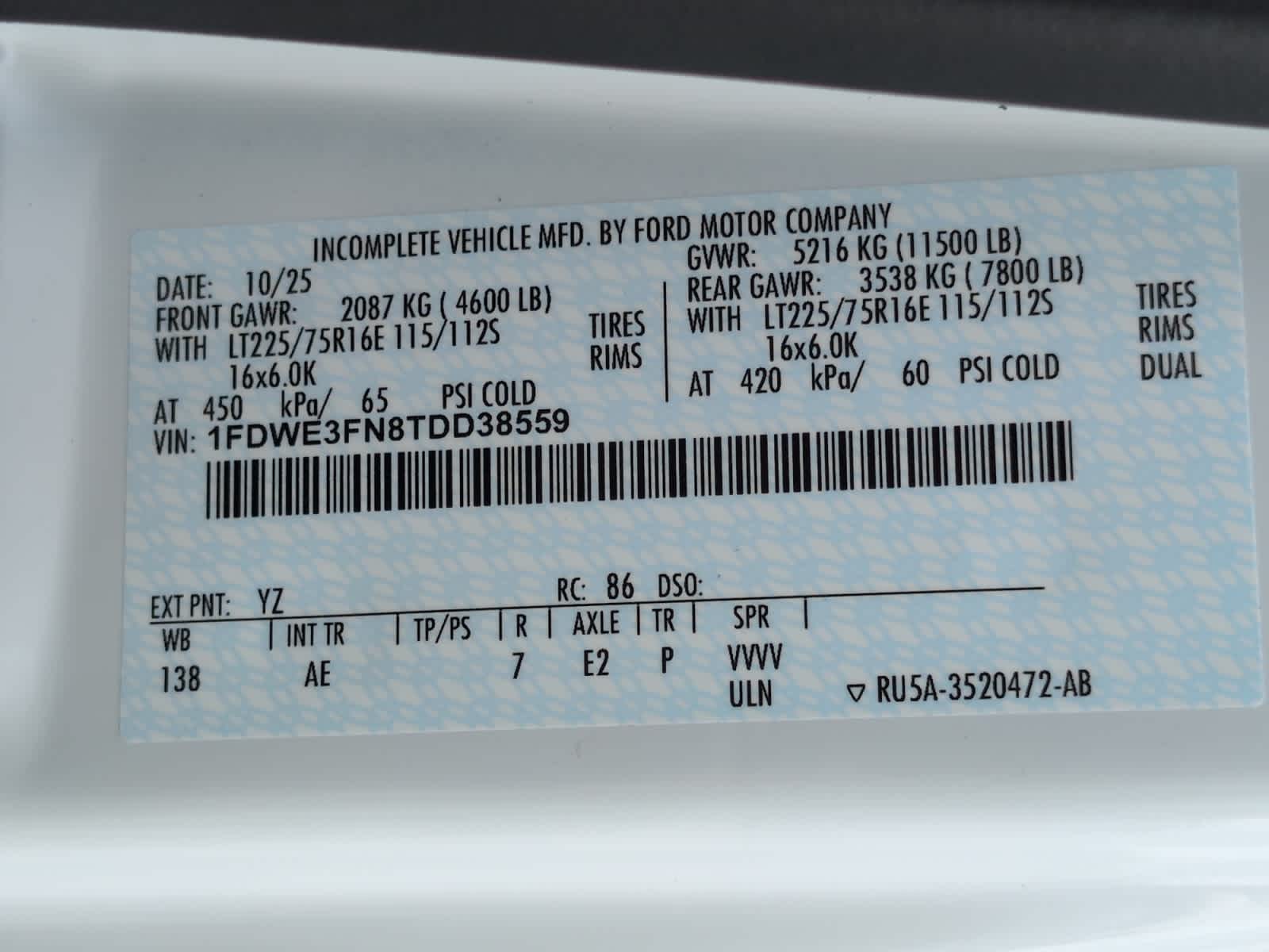 new 2026 Ford E-Series Cutaway car, priced at $73,408