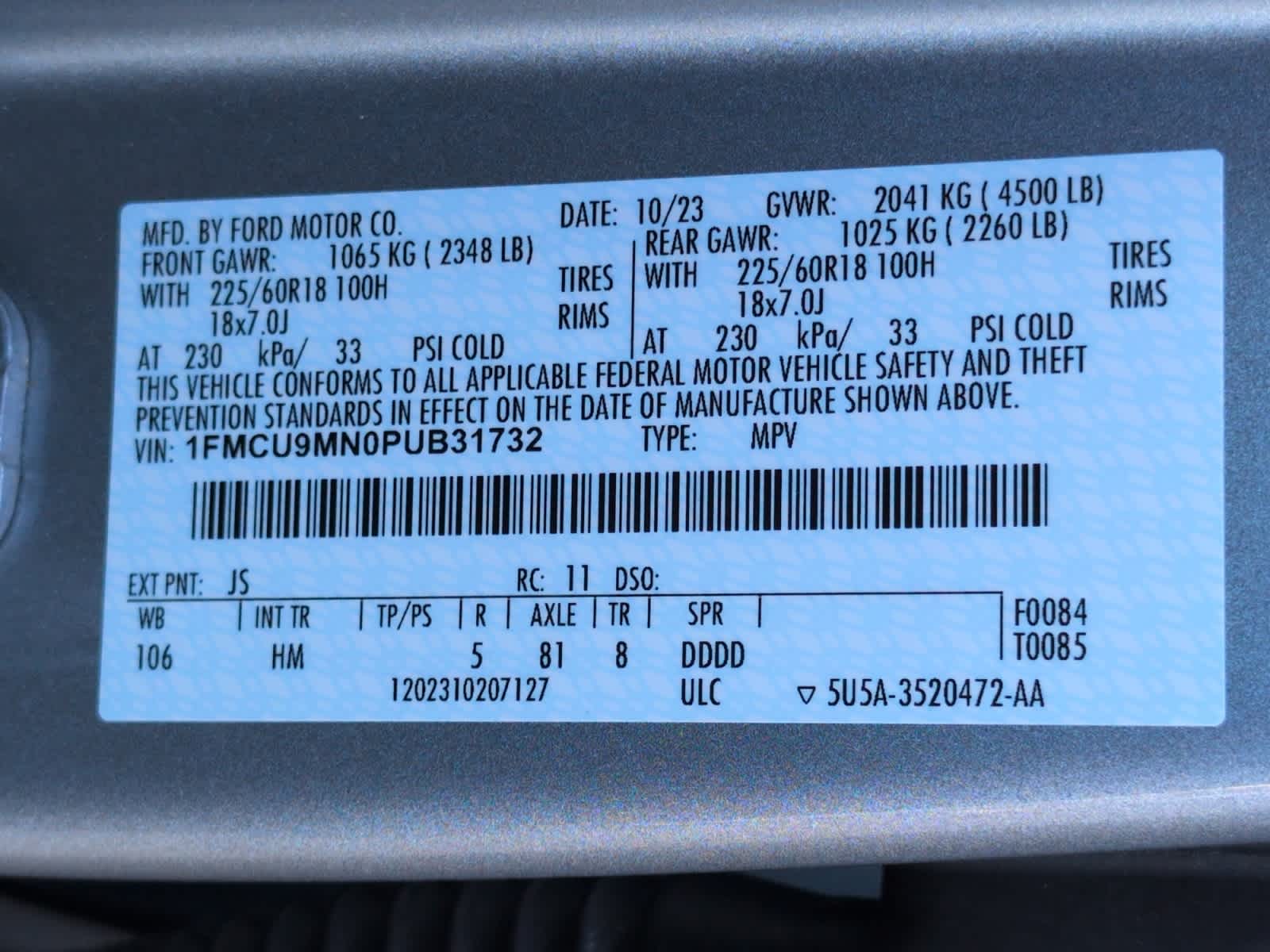 used 2023 Ford Escape car, priced at $25,497