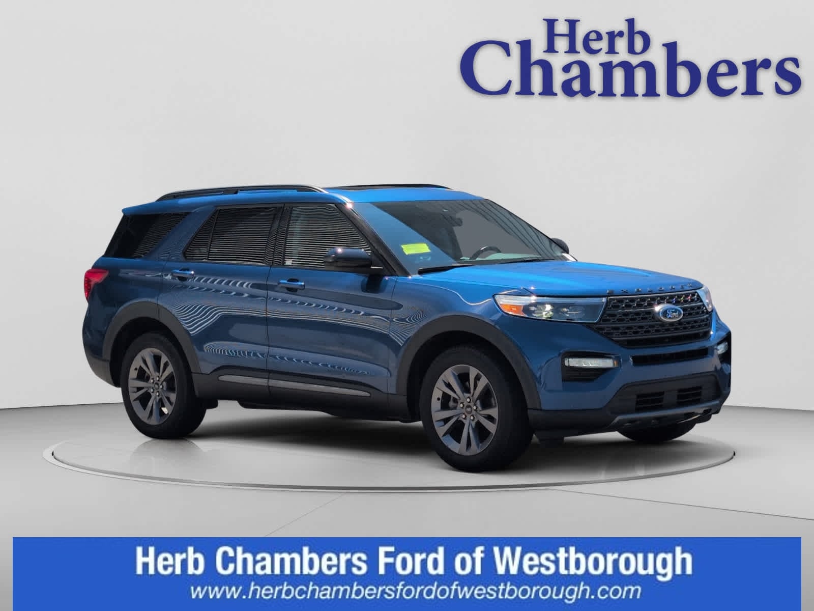 Atlas Blue 2022 Ford Explorer SUV / Crossover All-Wheel Drive Automatic