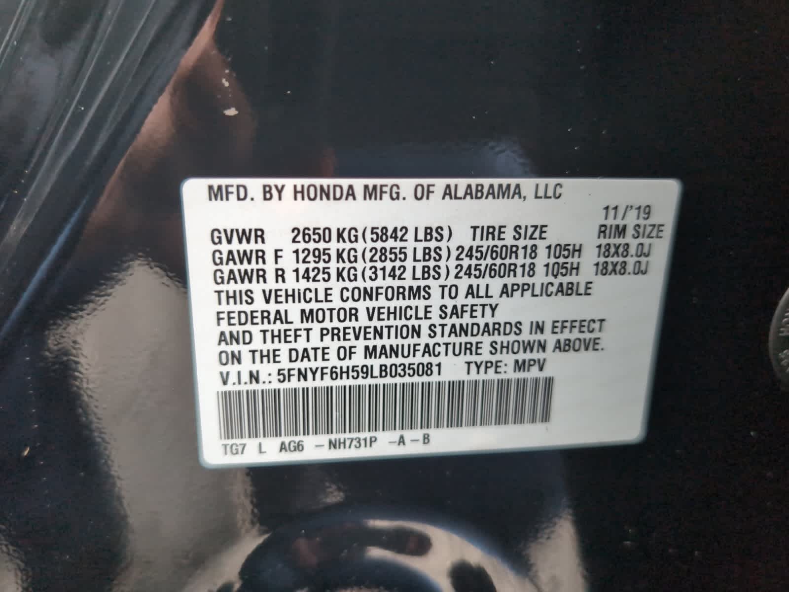 used 2020 Honda Pilot car, priced at $26,498