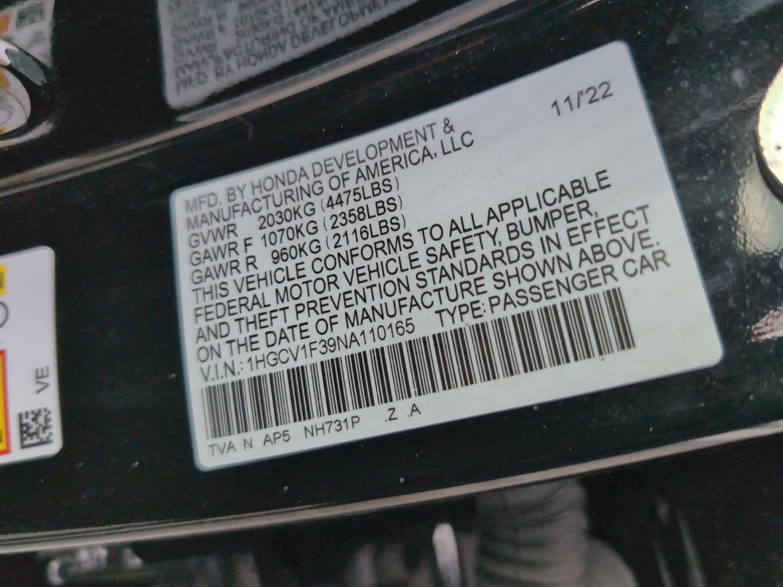 used 2022 Honda Accord car, priced at $21,998