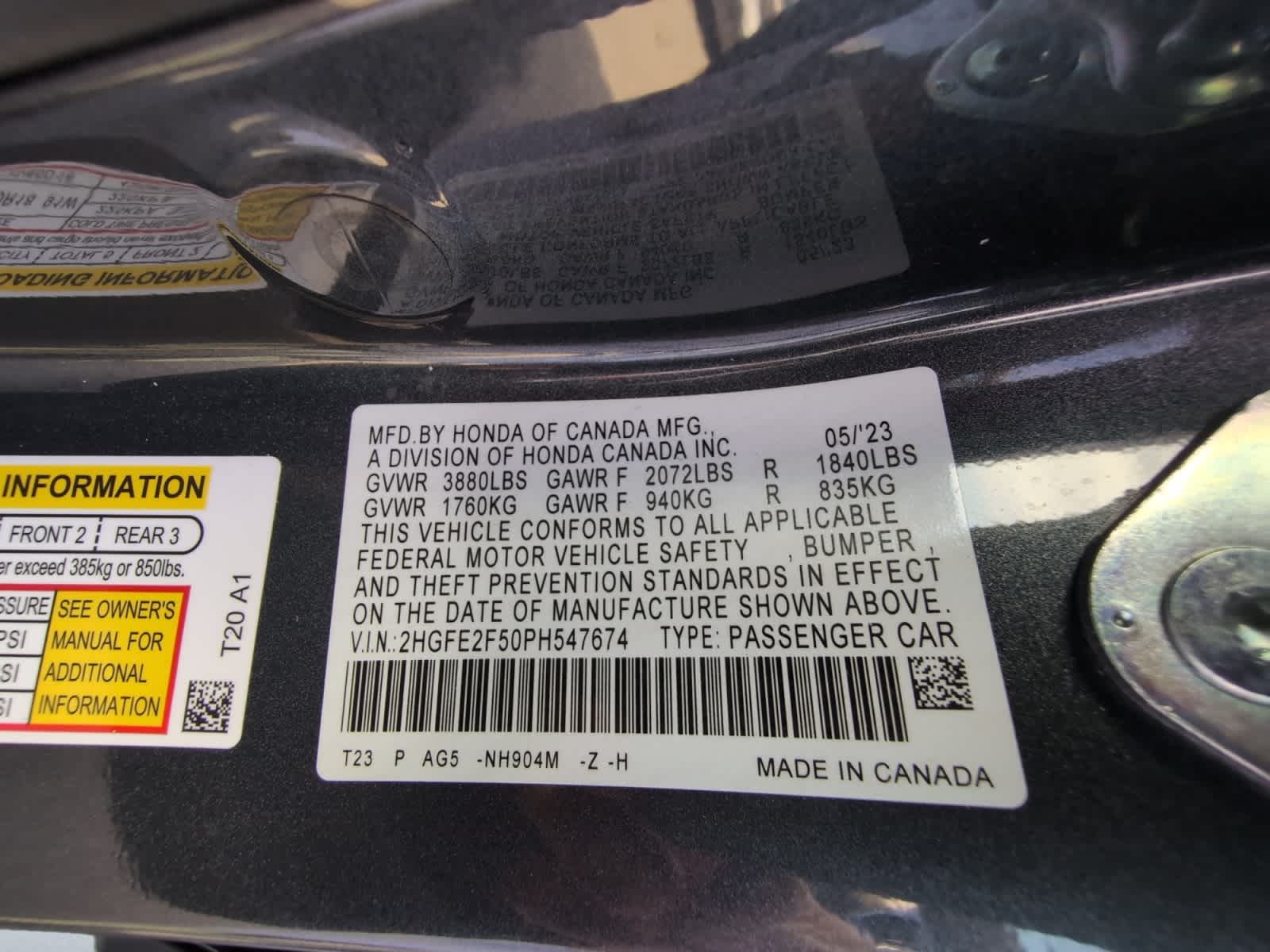 used 2023 Honda Civic car, priced at $23,998