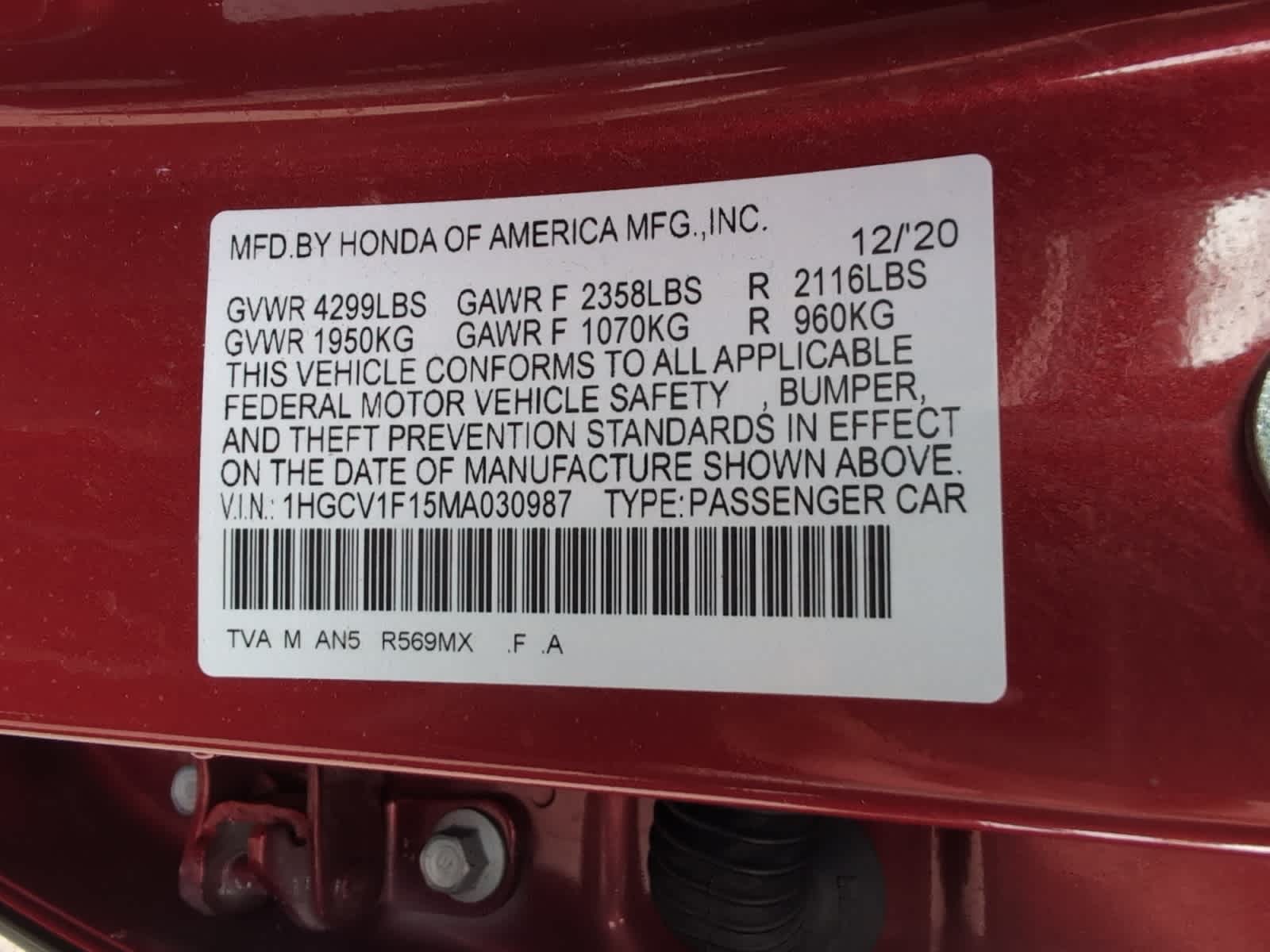 used 2021 Honda Accord car, priced at $19,398