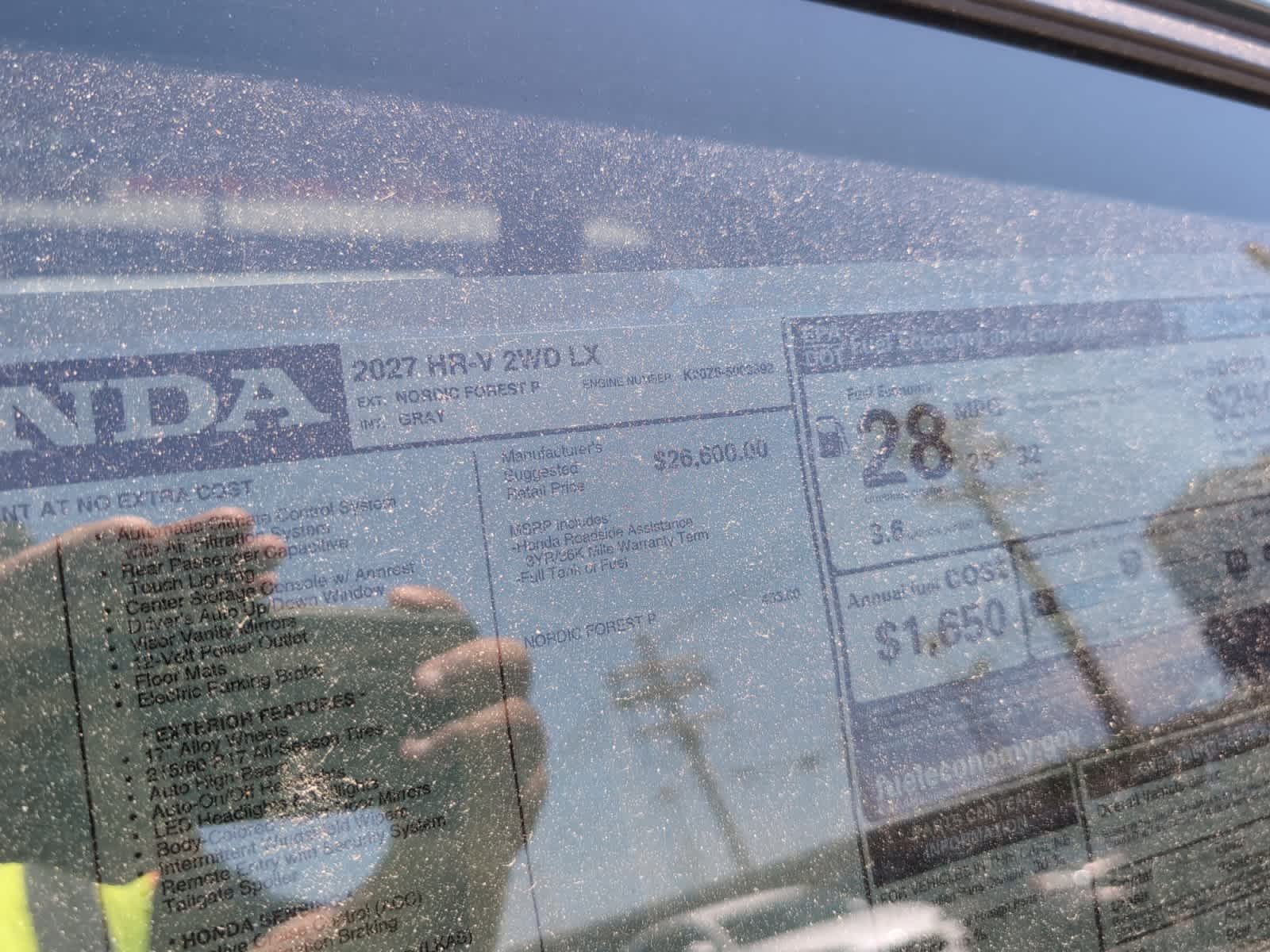 new 2027 Honda HR-V car, priced at $28,505