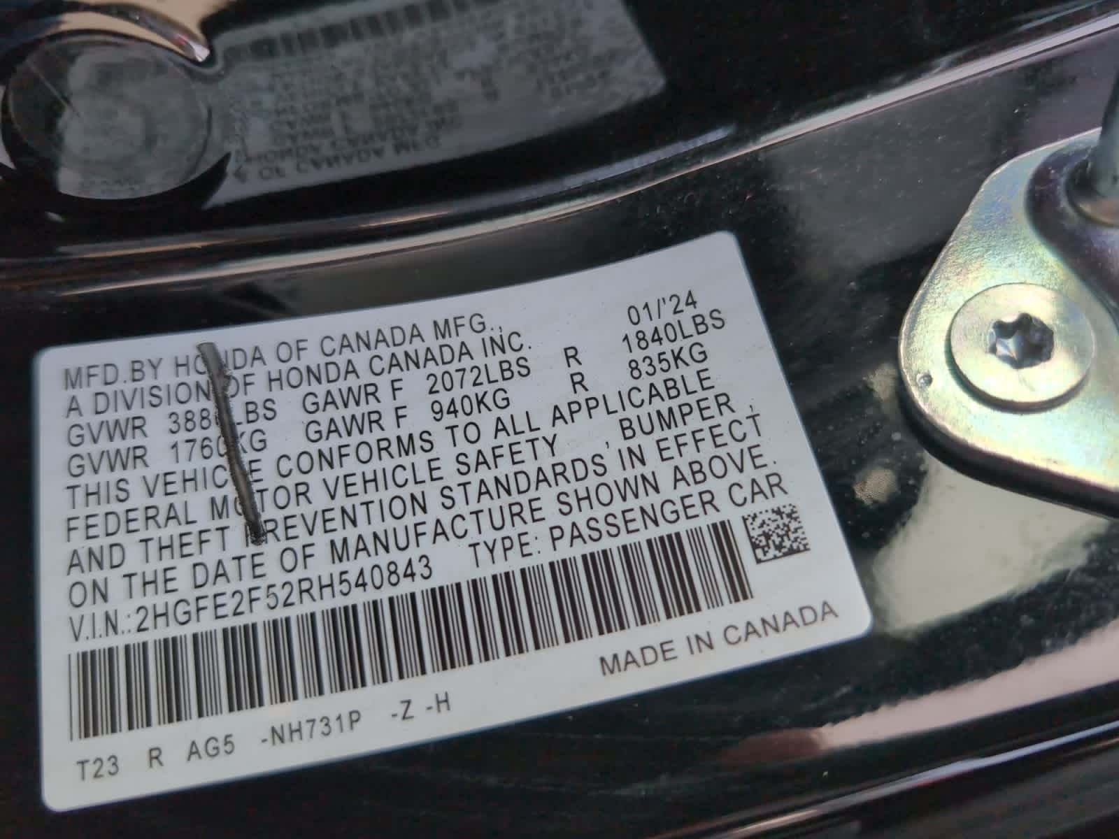 used 2024 Honda Civic car, priced at $24,198
