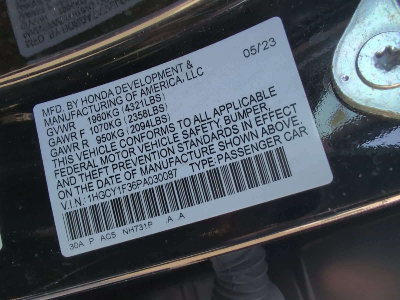 used 2023 Honda Accord car, priced at $25,634