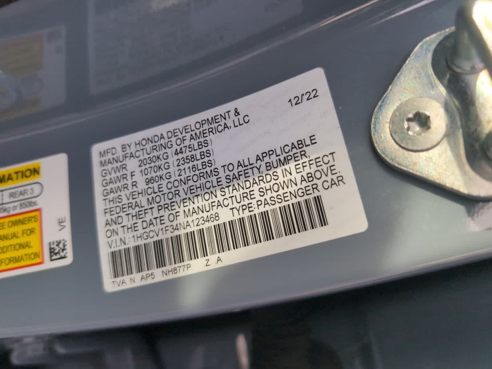 used 2022 Honda Accord car, priced at $23,698