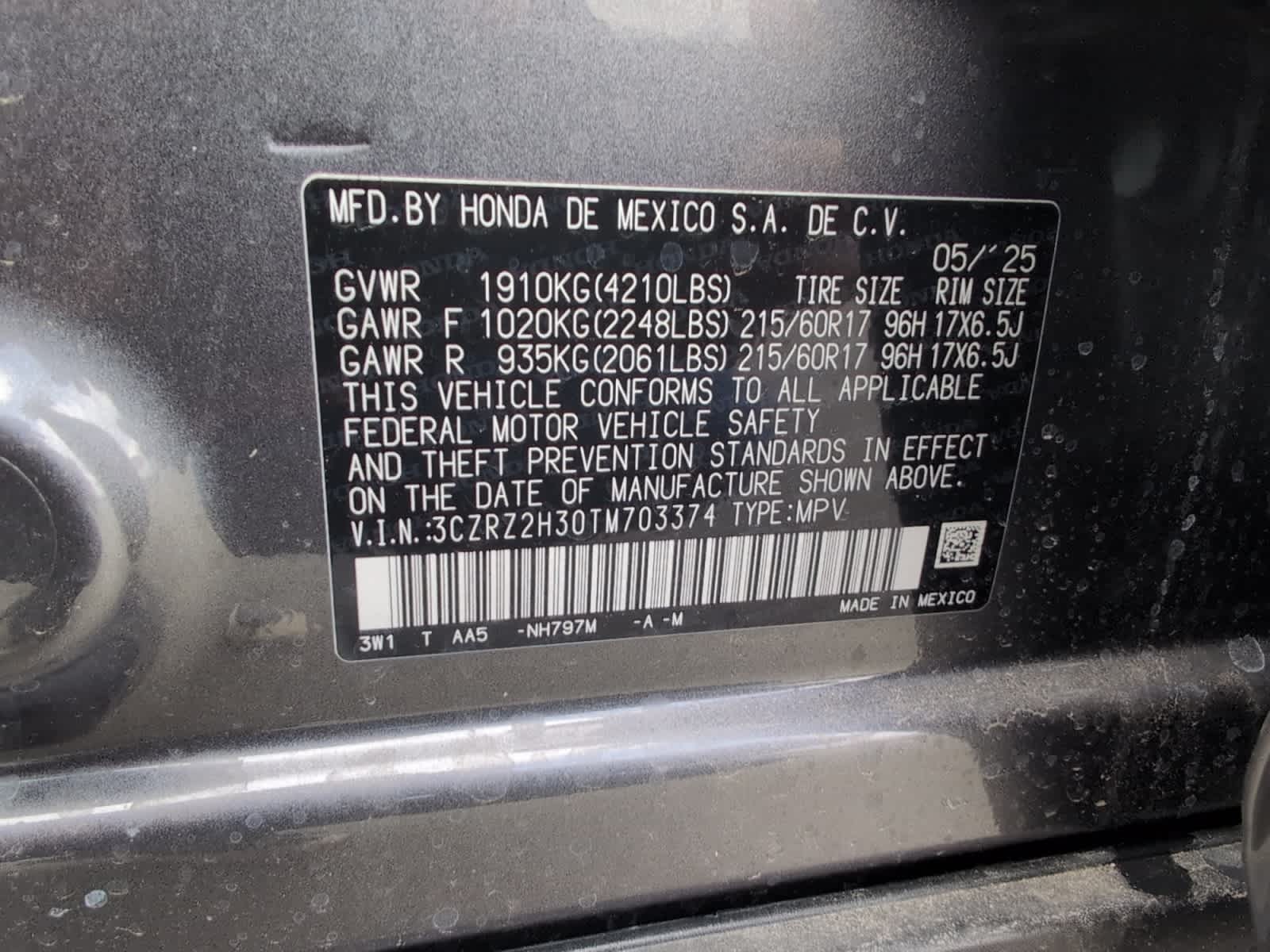 new 2026 Honda HR-V car, priced at $29,095