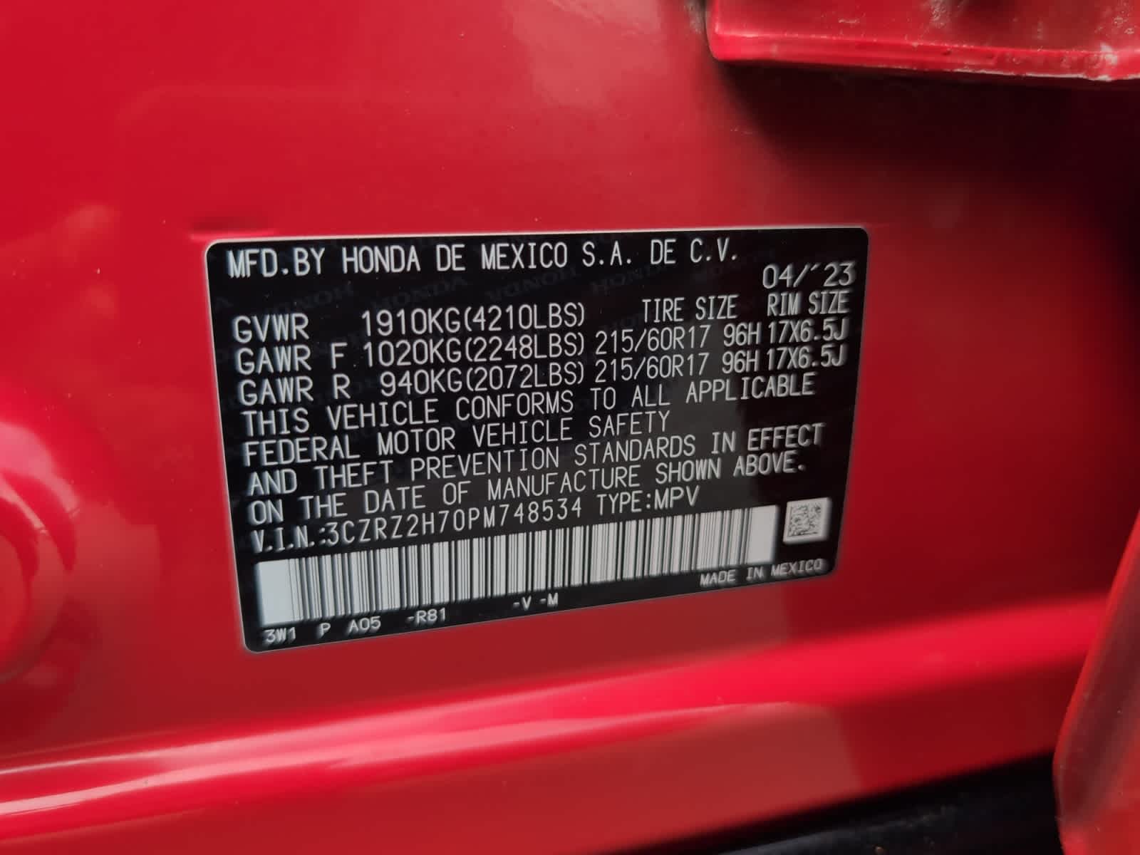 used 2023 Honda HR-V car, priced at $26,998
