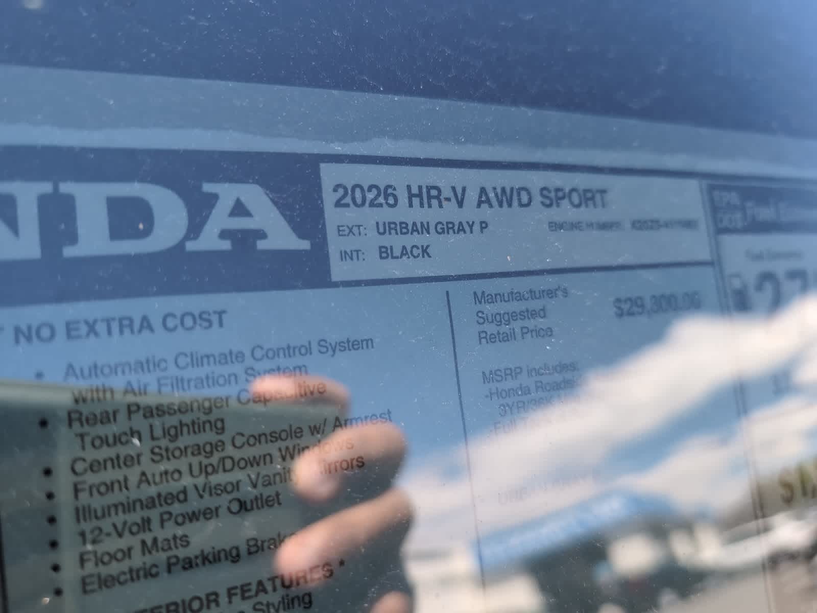 new 2026 Honda HR-V car, priced at $31,705