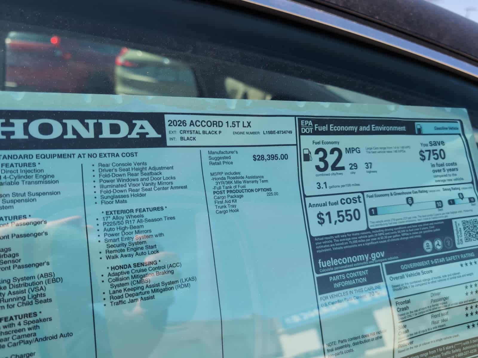 new 2026 Honda Accord car, priced at $29,815