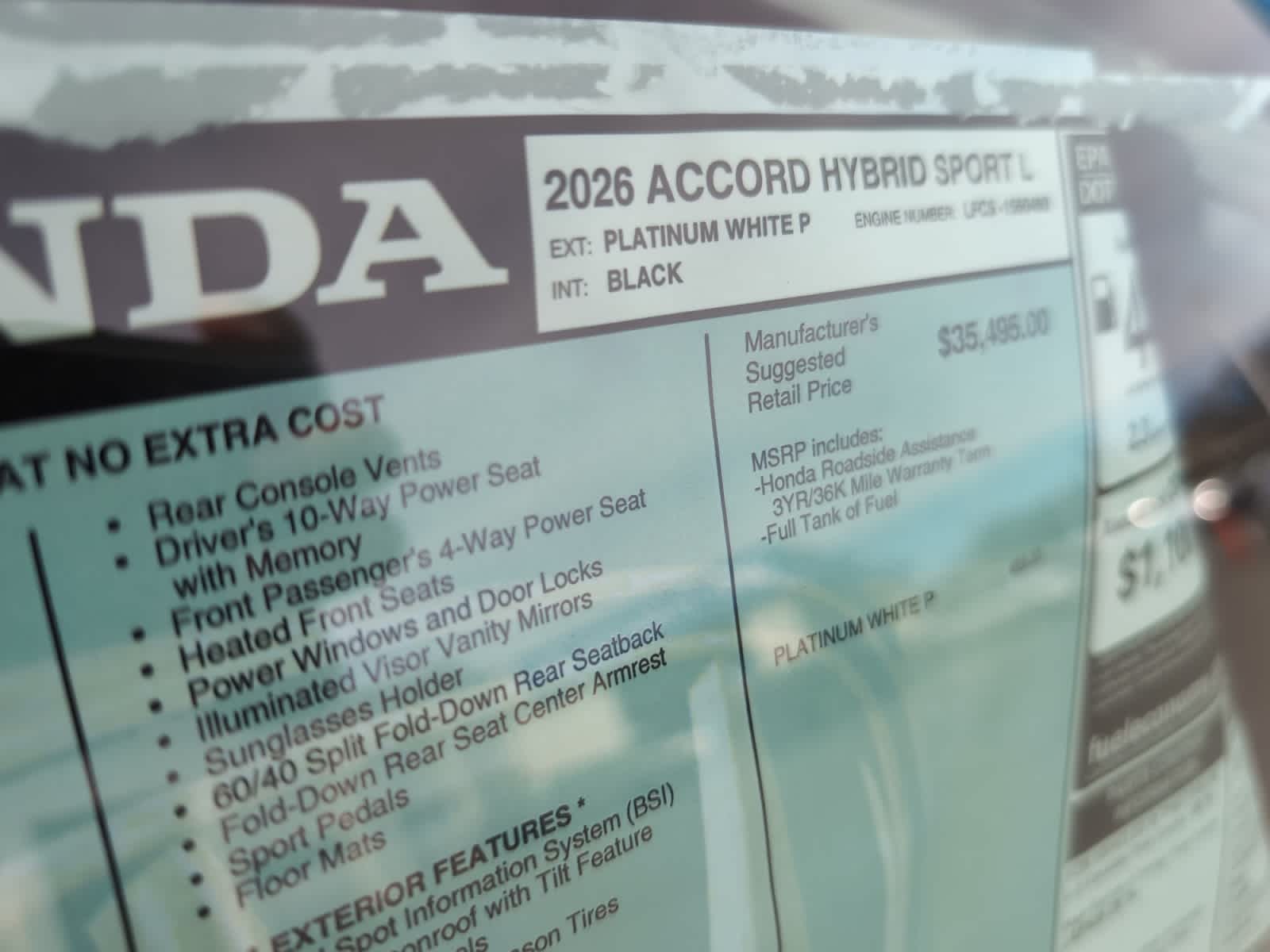 new 2026 Honda Accord Hybrid car, priced at $37,145