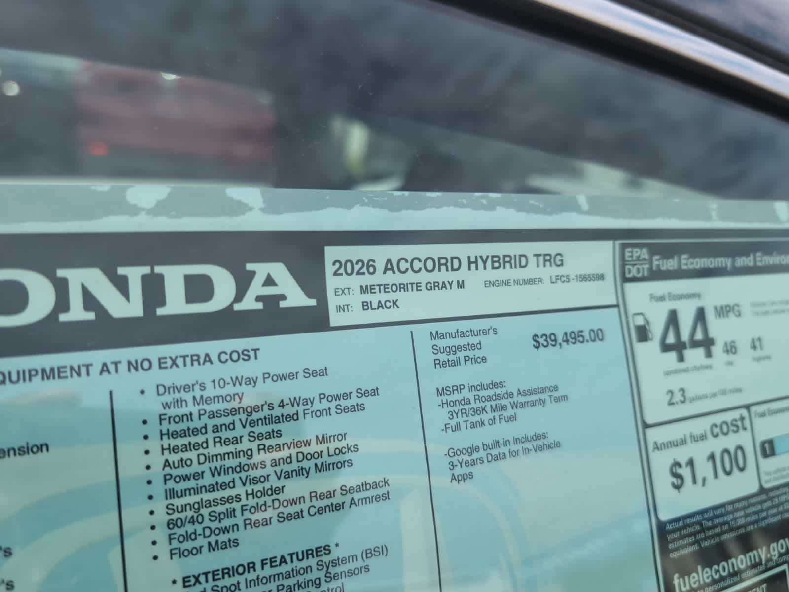 new 2026 Honda Accord Hybrid car, priced at $40,690