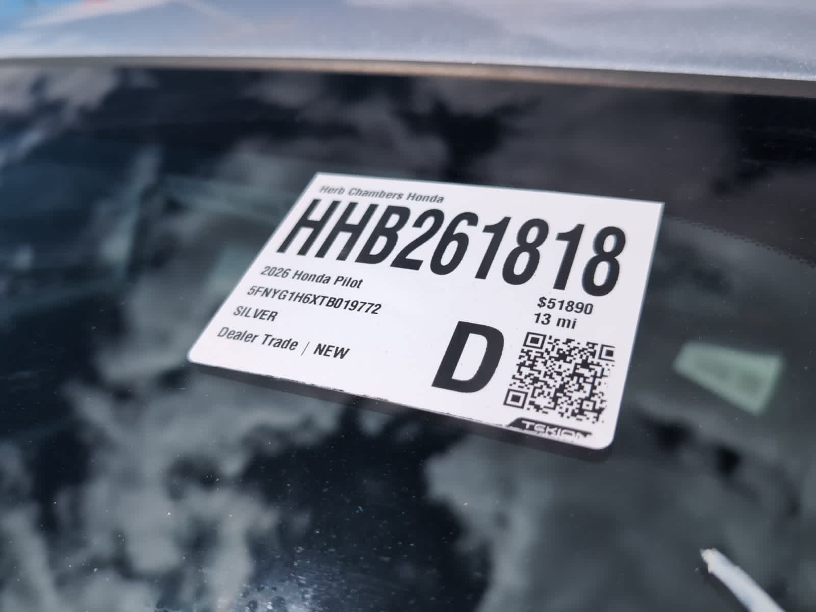 new 2026 Honda Pilot car, priced at $51,890
