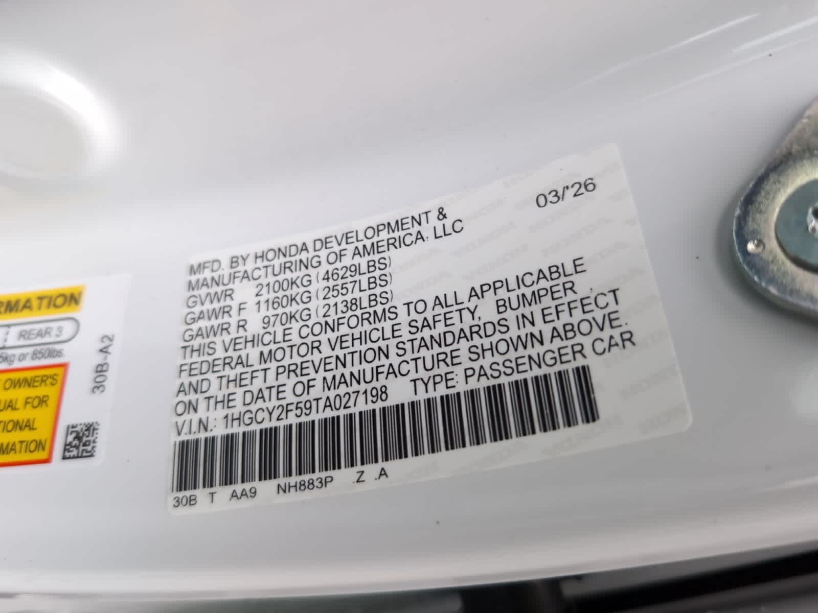 new 2026 Honda Accord Hybrid car, priced at $35,445
