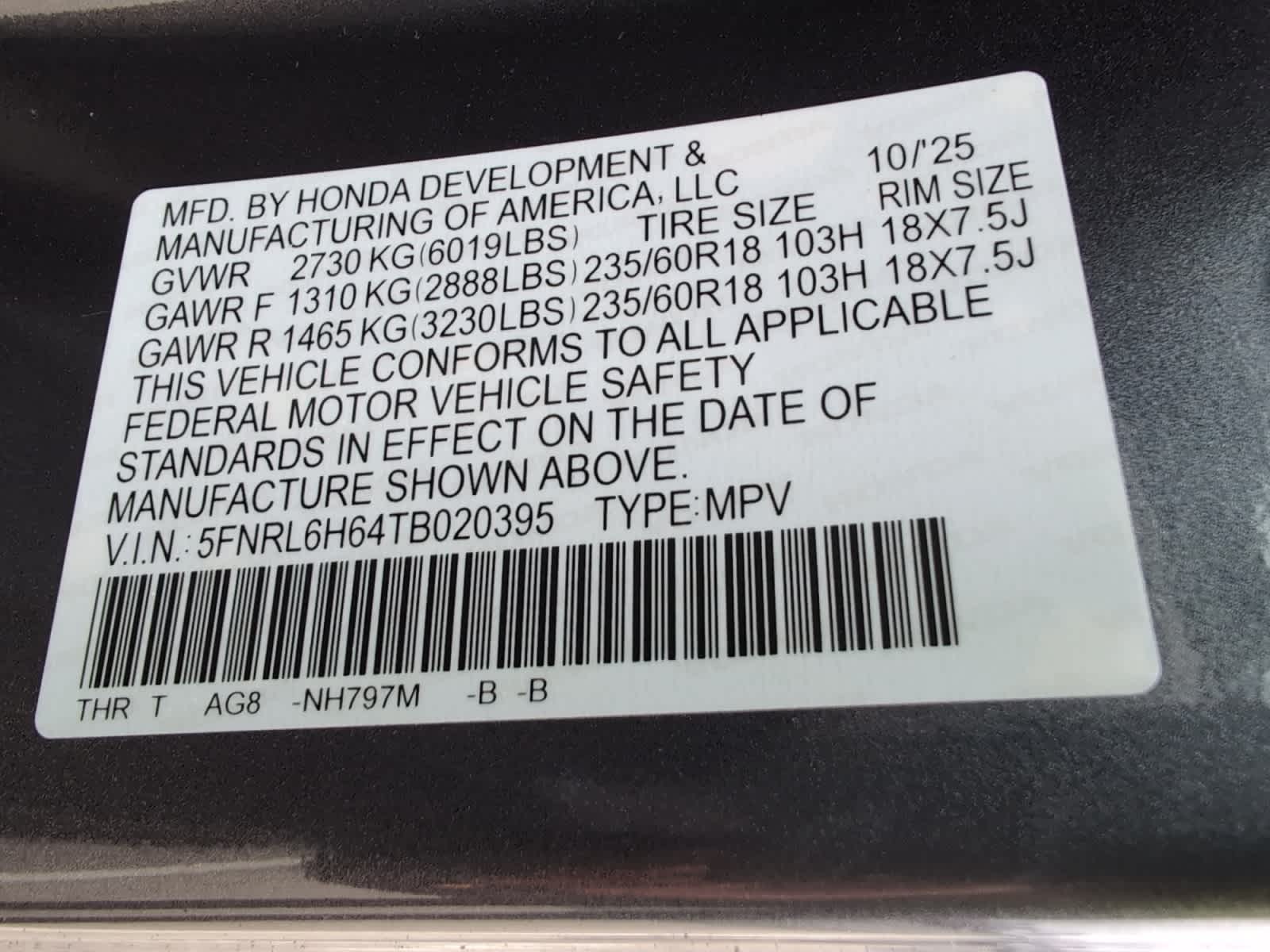 new 2026 Honda Odyssey car, priced at $44,290