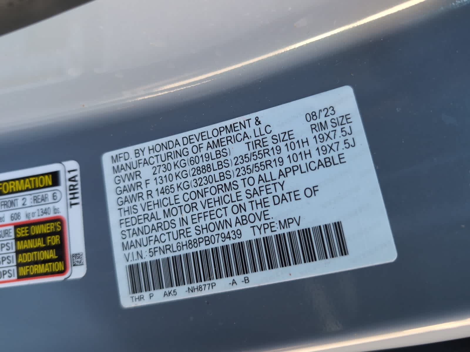 used 2023 Honda Odyssey car, priced at $36,248