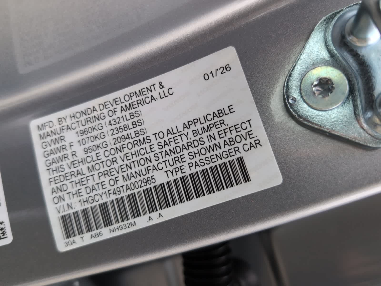 new 2026 Honda Accord car, priced at $31,890