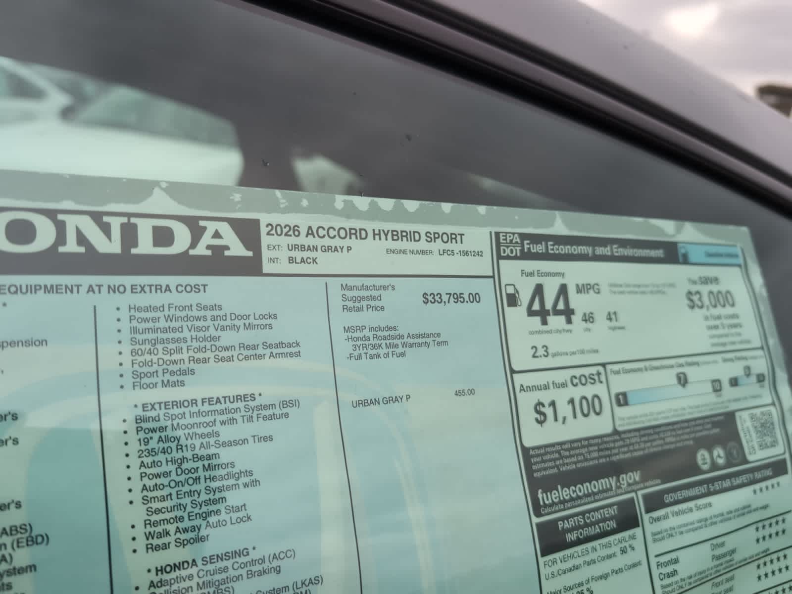 new 2026 Honda Accord Hybrid car, priced at $35,445