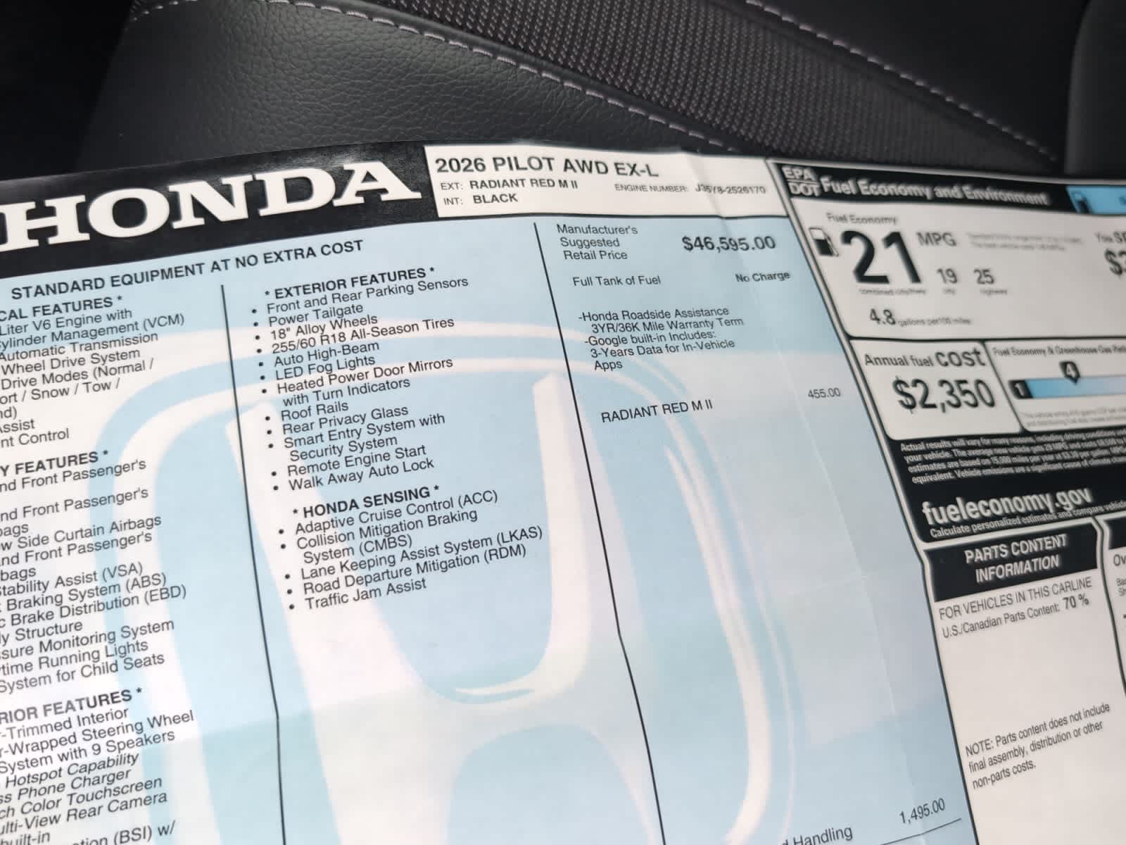 2026 Honda Pilot EX-L - Photo 25