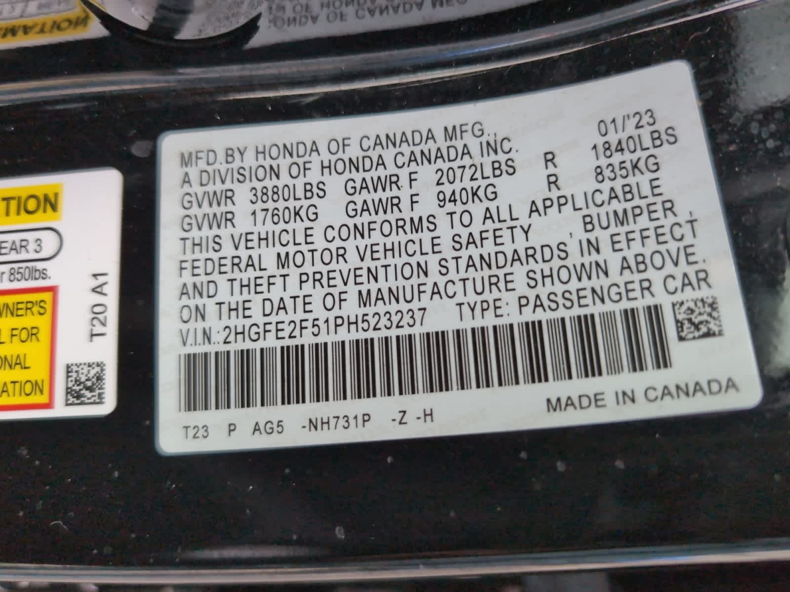 used 2023 Honda Civic car, priced at $22,633