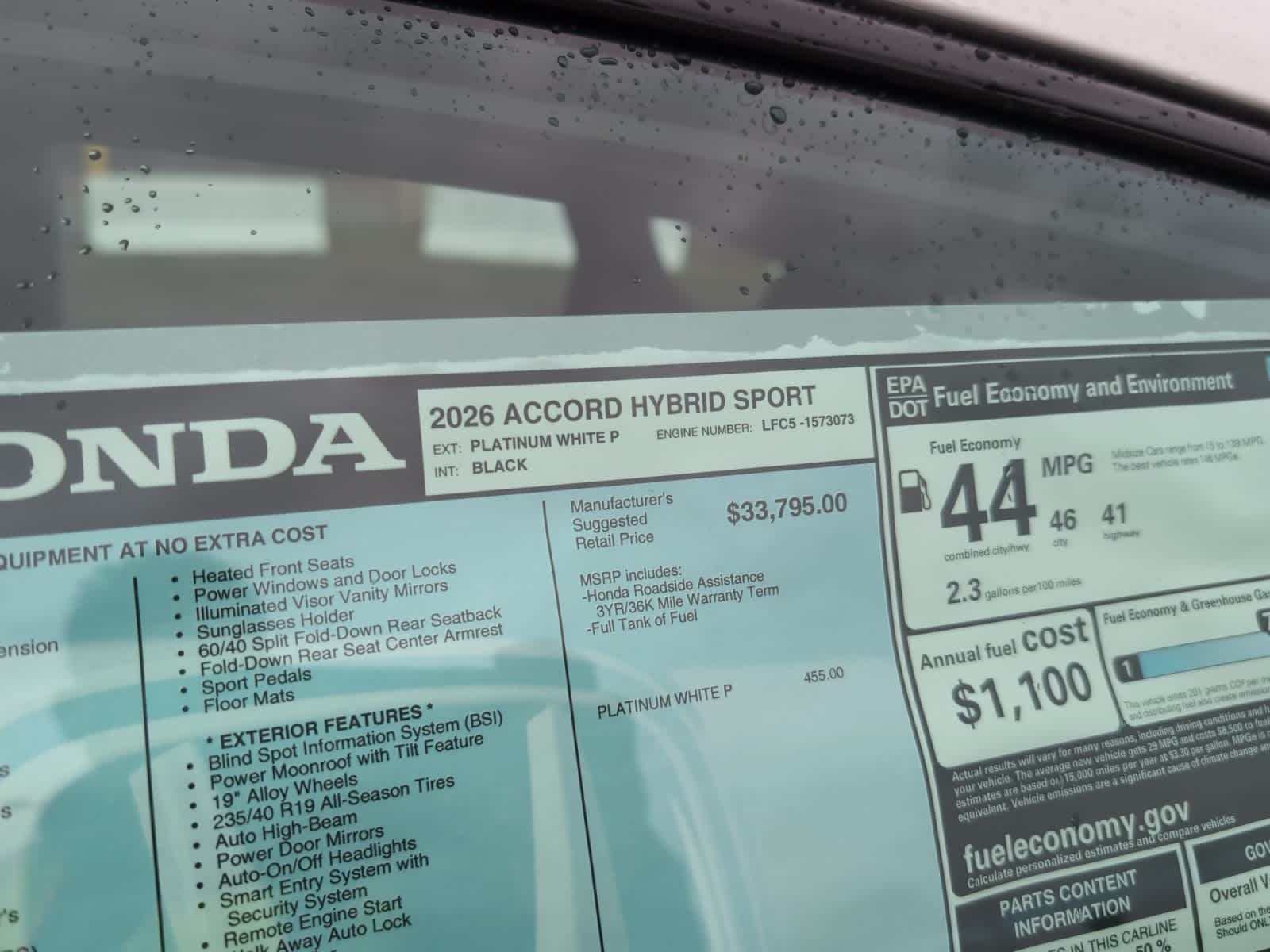 new 2026 Honda Accord Hybrid car, priced at $35,445