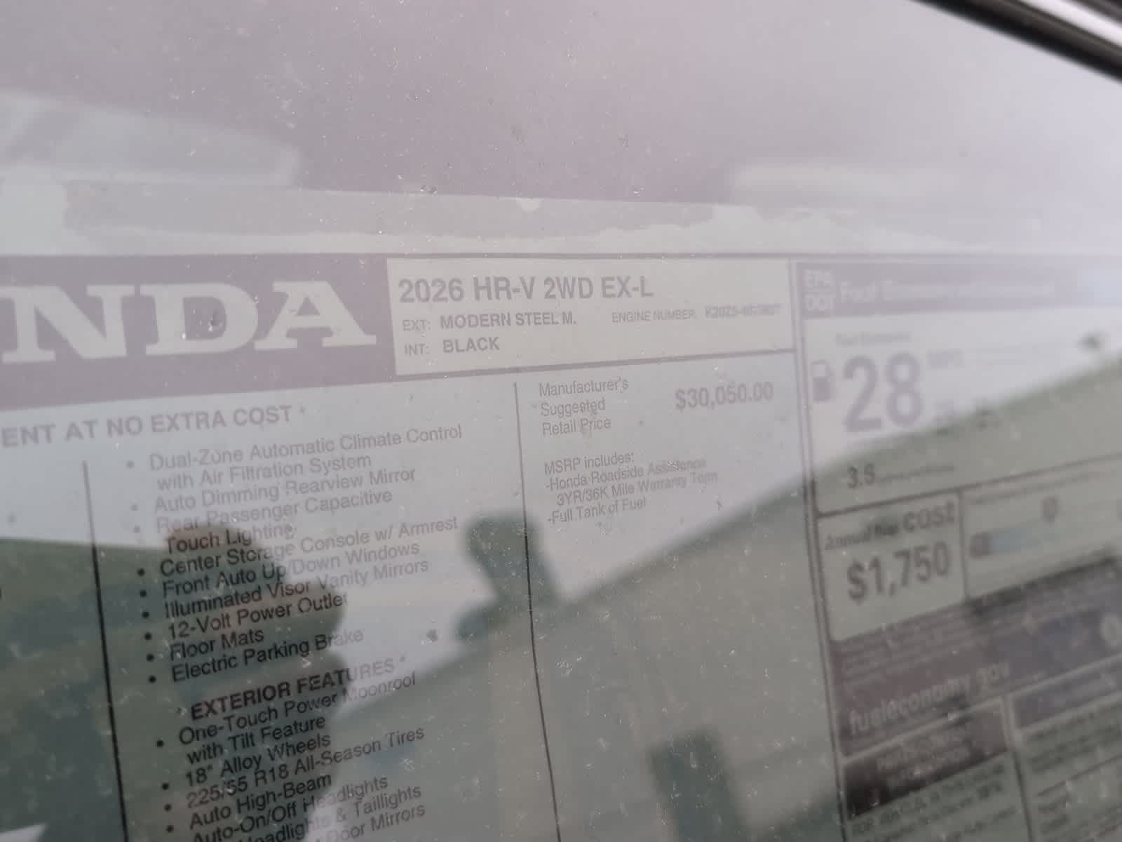 new 2026 Honda HR-V car, priced at $31,500