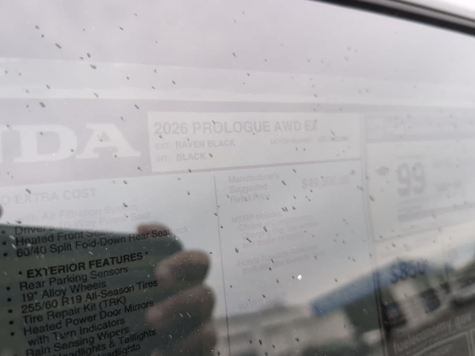 new 2026 Honda Prologue car, priced at $51,450